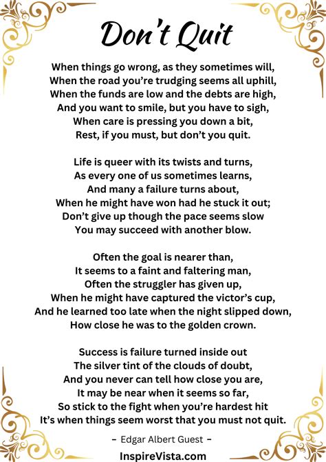Don't Quit by Edgar Albert Guest .